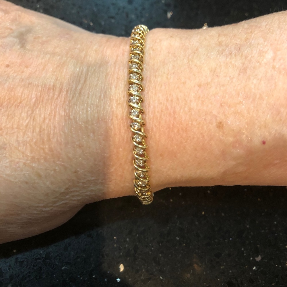 10k Solid Gold Diamond Tennis Bracelet